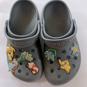 Kids Crocs Grey size 12 Pokemon Jibbitz Included boy girl Crocs Grey kids shoes
